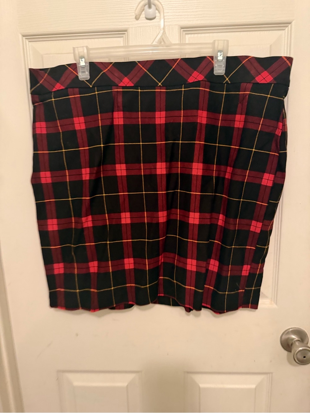 torrid Red and Black Plaid Mini Skirt with Yellow Accents
